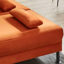 Federkern Klappsofa in Kupfer Velours - Sharkas