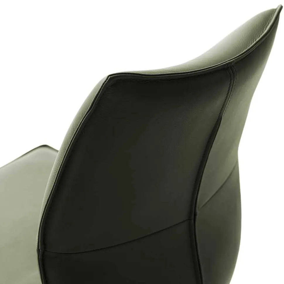 Federkern Lederstühle in Oliv Grün - Synfrunia (2er Set)