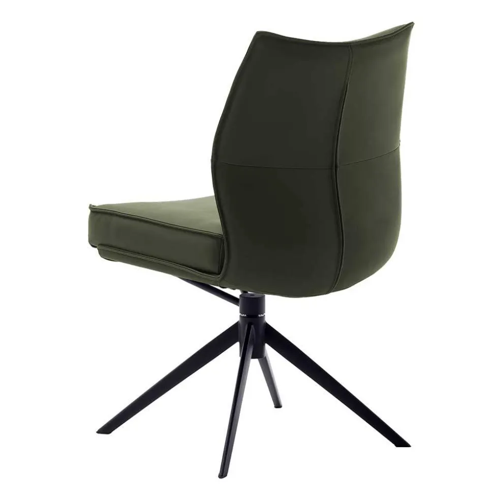 Federkern Lederstühle in Oliv Grün - Synfrunia (2er Set)