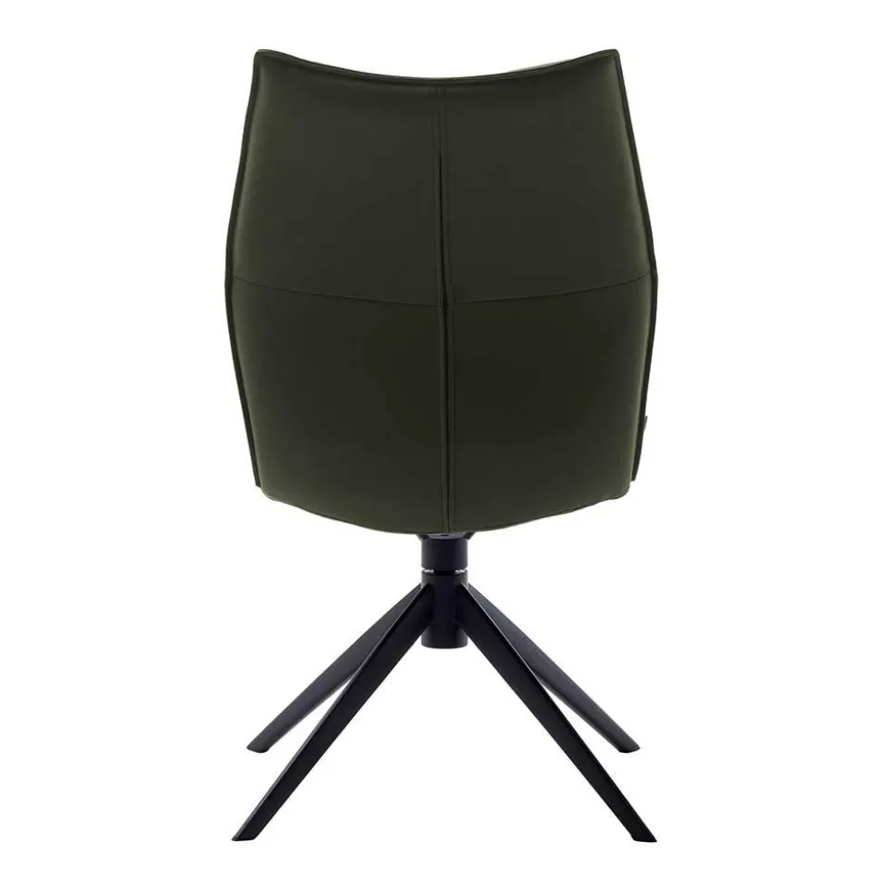 Federkern Lederstühle in Oliv Grün - Synfrunia (2er Set)