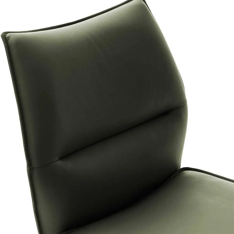 Federkern Lederstühle in Oliv Grün - Synfrunia (2er Set)