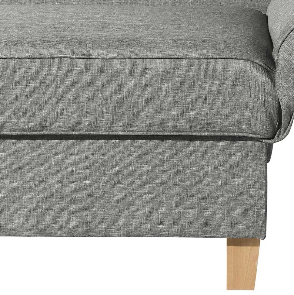 Federkern Polsterliege in Hellgrau mit Buche - Zadella