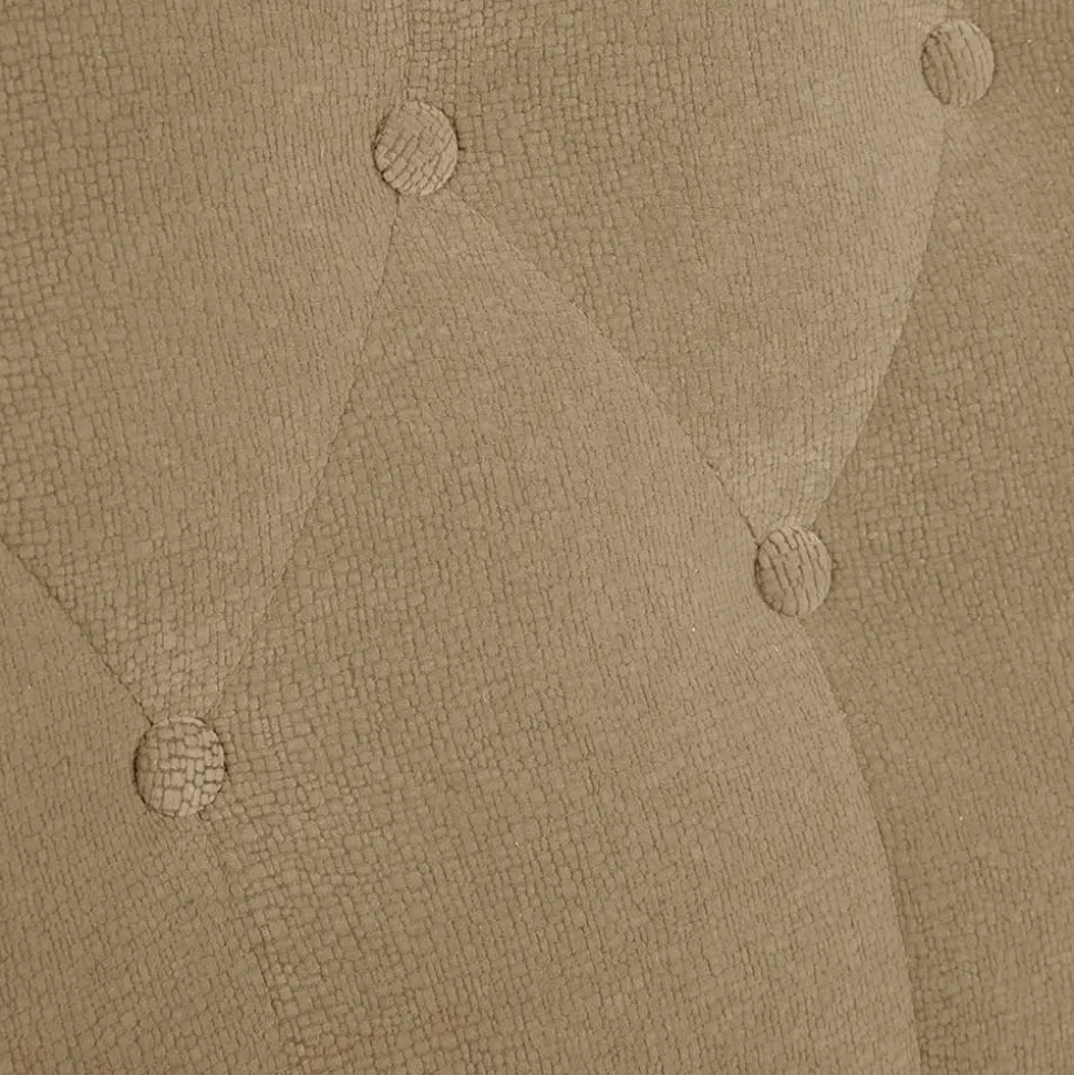 Federkern Schlafsofa aus Flockstoff in Beige - Mabu