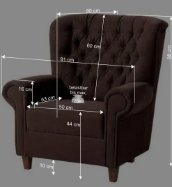 Federkern Sessel im Chesterfield Look - Cochon
