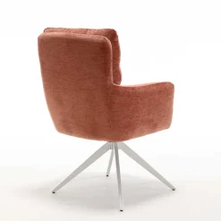 Federkern-Armlehnenstuhl in Kupfer Rotbraun - Coriga (2er Set)