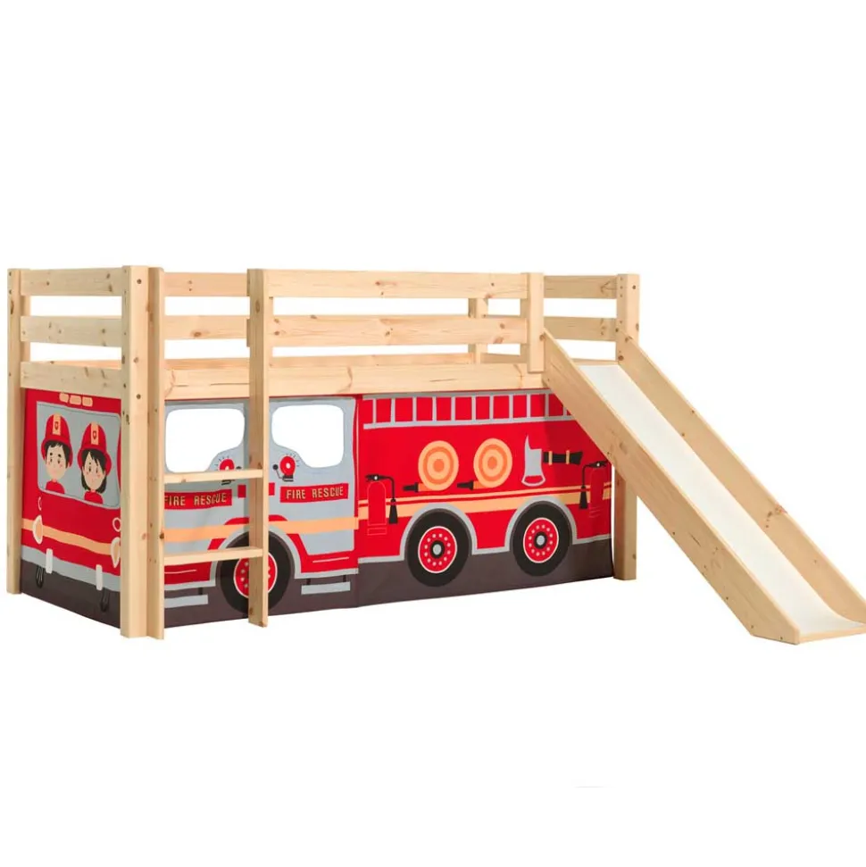 Feuerwehr Hochbett mit Rutsche - Lazura