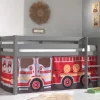 Feuerwehr Kinderzimmer Hochbett in Grau - Ernezza