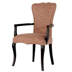Fischgrät Armlehnenstuhl in Altrosa Strukturstoff - Salut