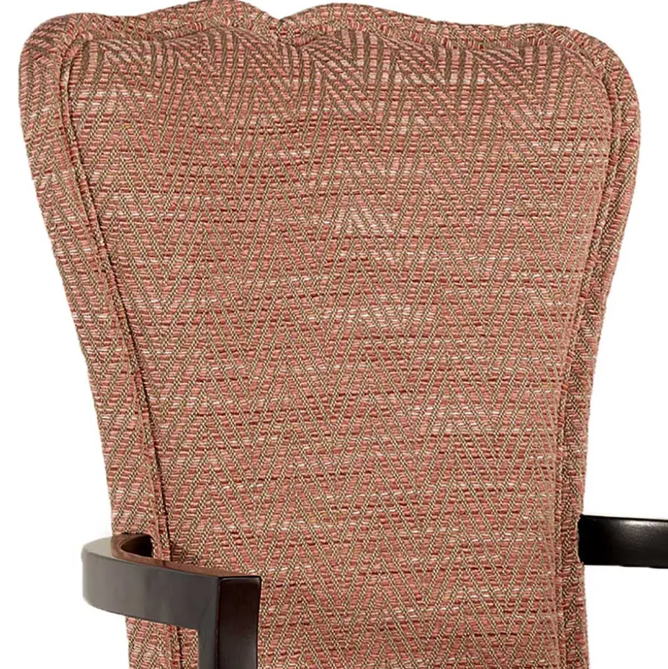 Fischgrät Armlehnenstuhl in Altrosa Strukturstoff - Salut