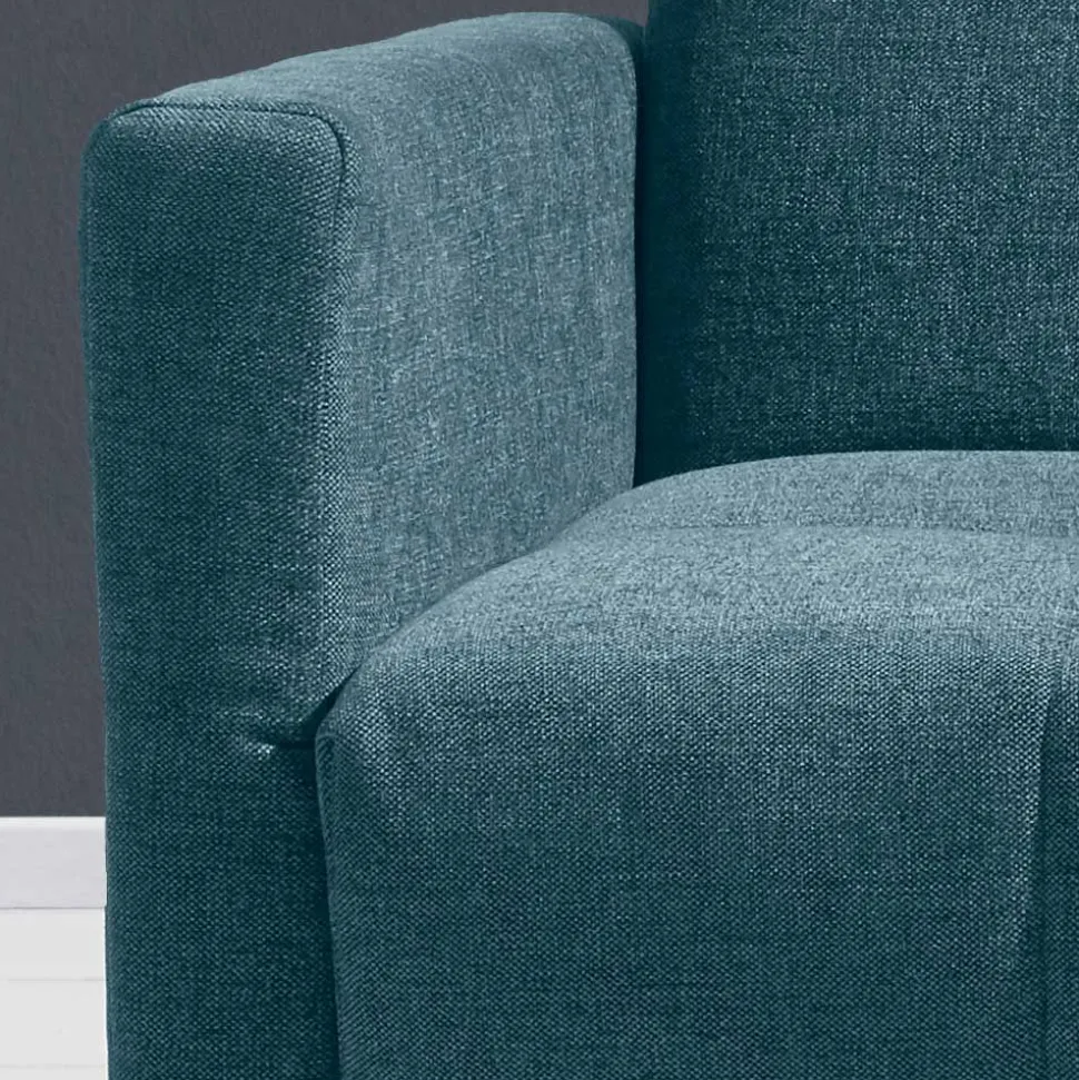 Flachgewebe Bettcouch in Petrol Blau - Vlatkura