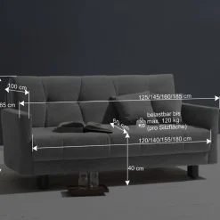 Flachgewebe Bettcouch in Petrol Blau - Vlatkura