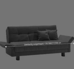 Flachgewebe Bettcouch in Petrol Blau - Vlatkura