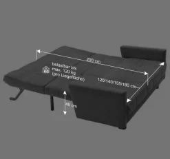 Flachgewebe Bettcouch in Petrol Blau - Vlatkura