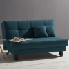 Flachgewebe Klappsofa in Petrol Blau - Katrona