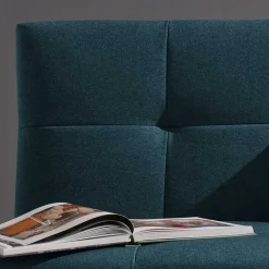 Flachgewebe Klappsofa in Petrol Blau - Katrona