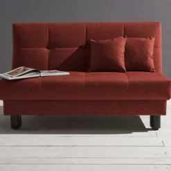 Flachgewebe Schlafsofa in Dunkelrot - Ciabeta