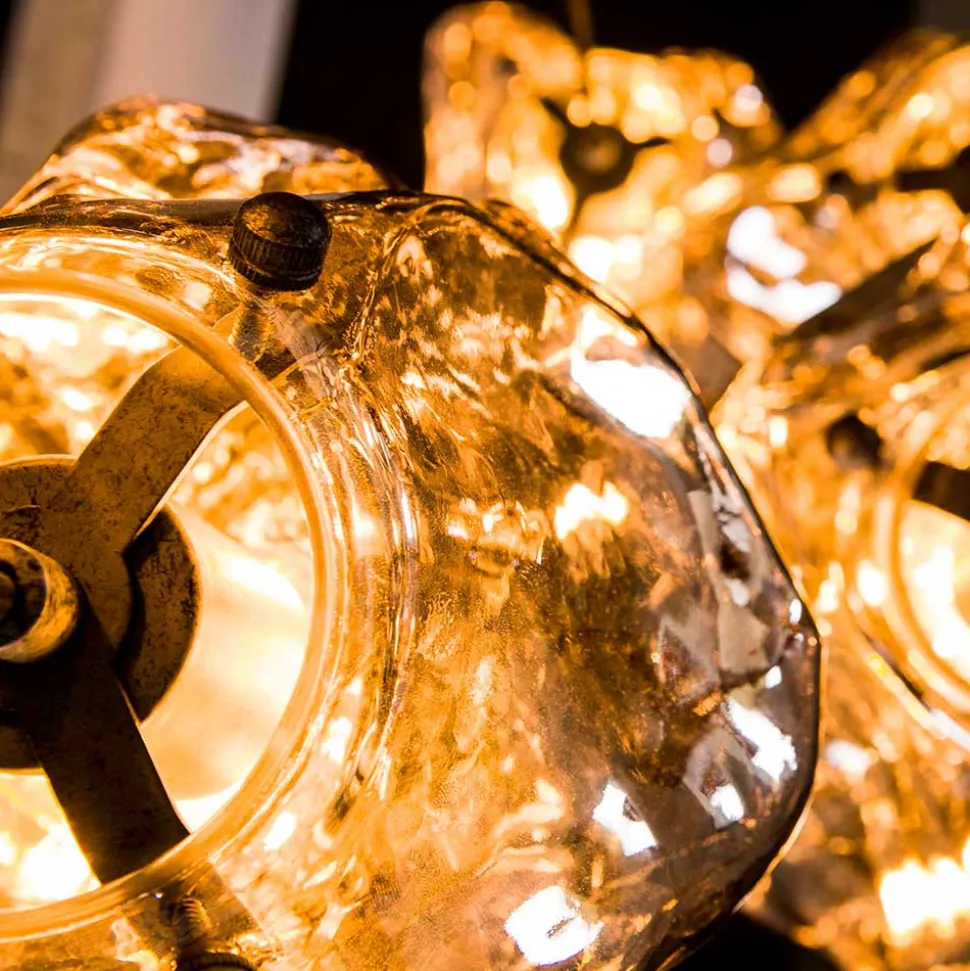 5-flammige Designer Pendelleuchte in Felsstein Optik - Mantua