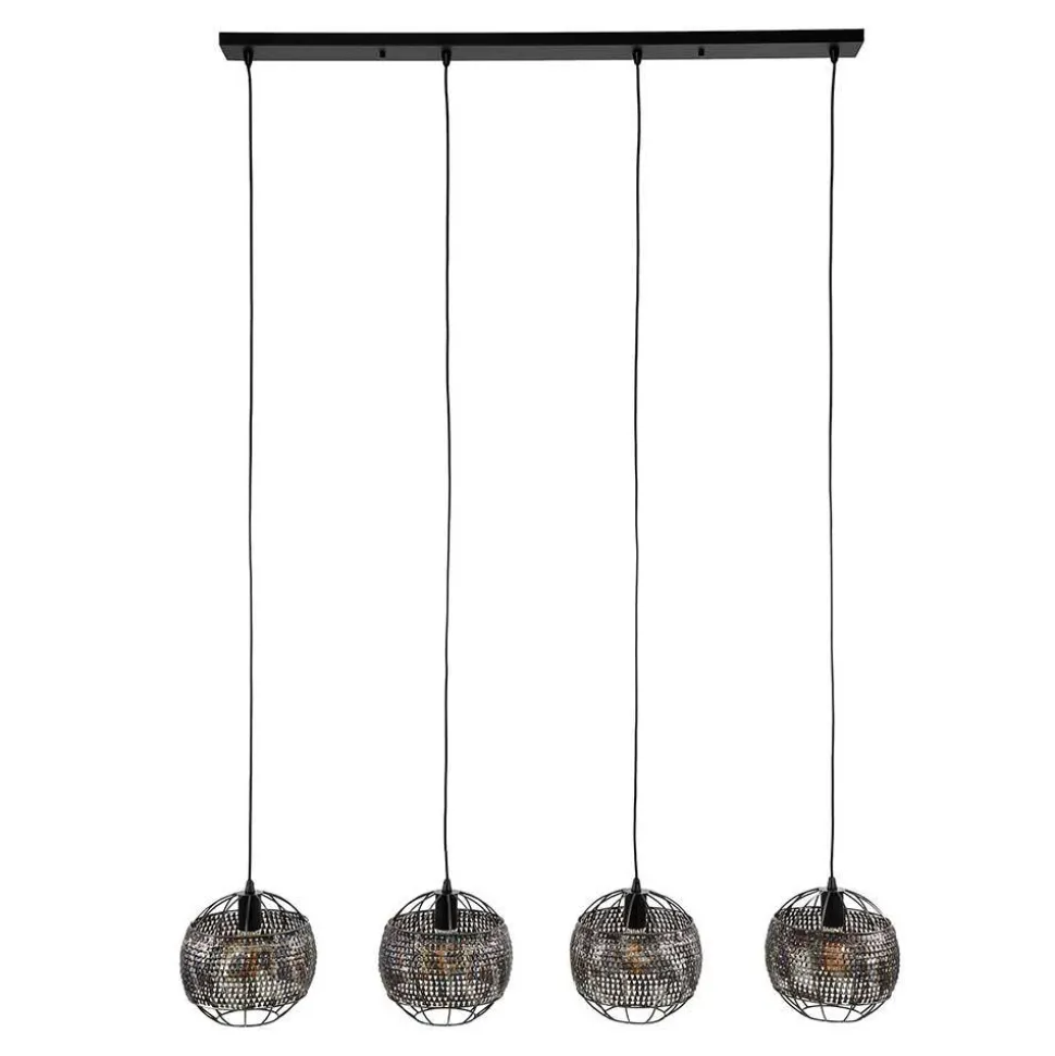 4-flammige Design-Hängelampe in Schwarzbraun - Raula