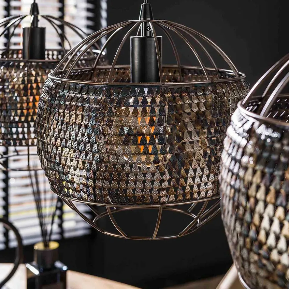 4-flammige Design-Hängelampe in Schwarzbraun - Raula