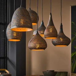 7-flammige Hängelampe - diverse Schirm Formen - Sempragos