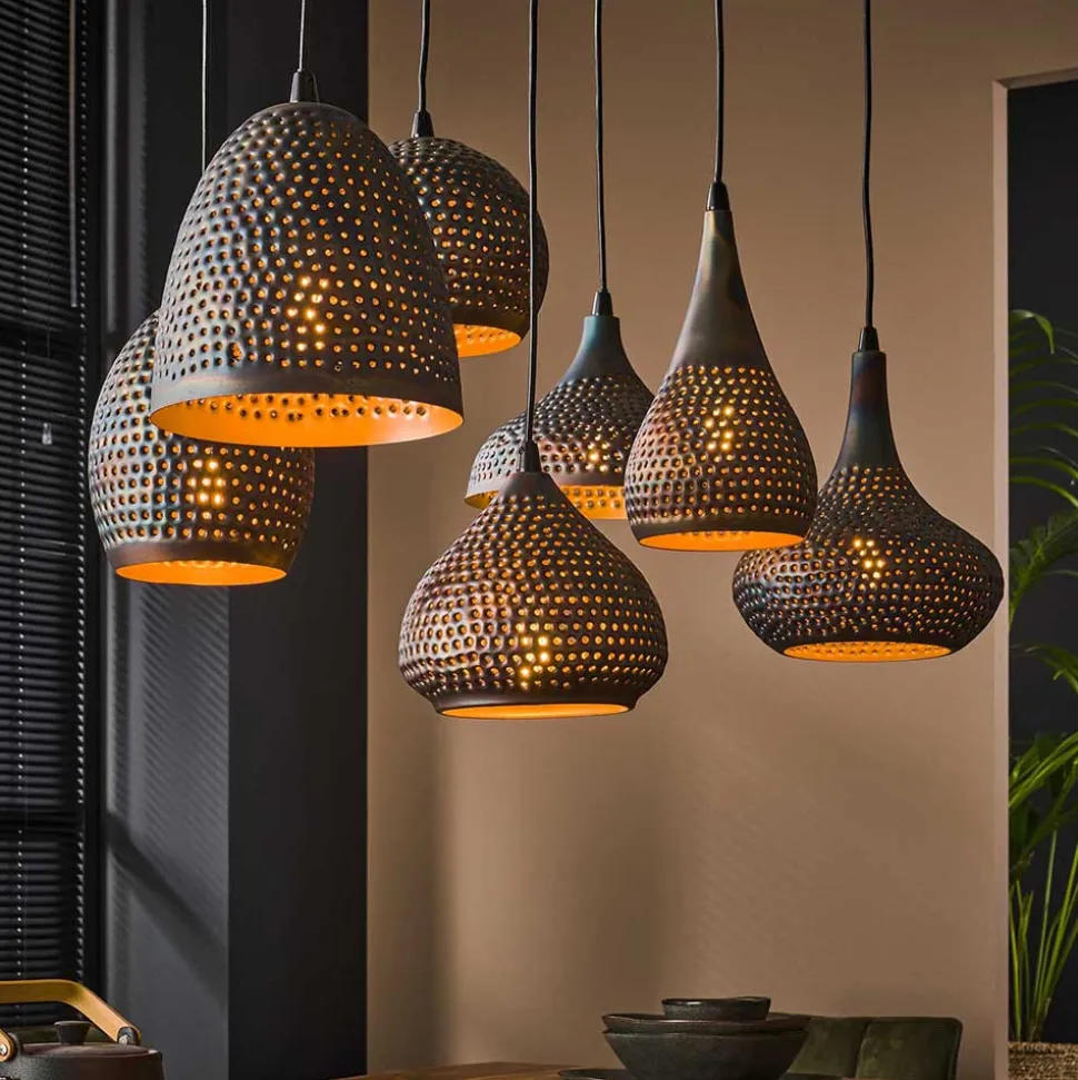 7-flammige Hängelampe - diverse Schirm Formen - Sempragos