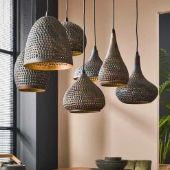 7-flammige Hängelampe - diverse Schirm Formen - Sempragos