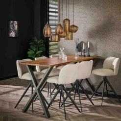 7-flammige Hängelampe mit Rillenglas Schirmen - Piatra