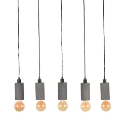 5-flammige Hängeleuchte aus Beton und Metall - Canopuss