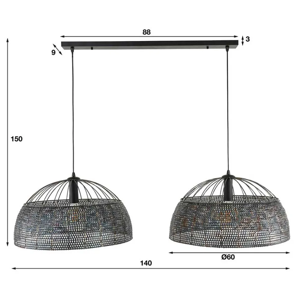 2-flammige Hängeleuchte im Industry Chic - Talyteo