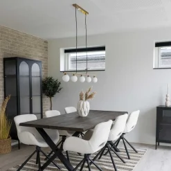 5-flammige Hängeleuchte in Messingfarben - Liselo