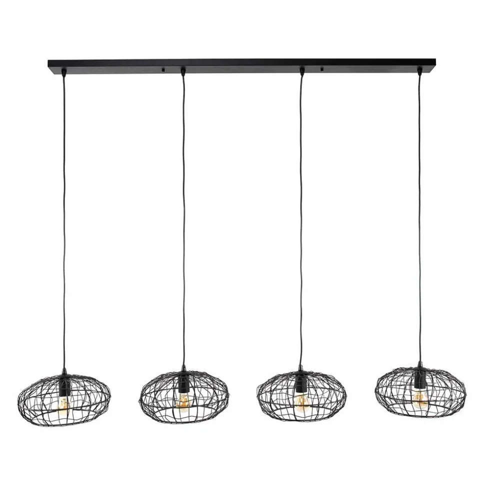 4-flammige Hängeleuchte mit Drahtschirmen - Pardial