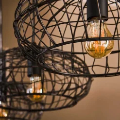 4-flammige Hängeleuchte mit Drahtschirmen - Pardial