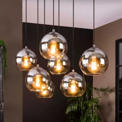 7-flammige Hängeleuchte mit Glaskuppeln - Sanne