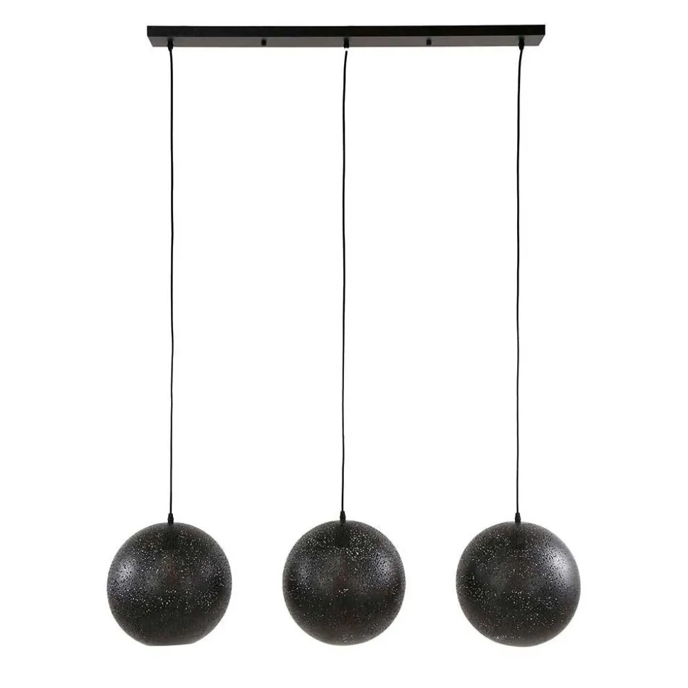 3-flammige Kugel-Hängelampe in Schwarz - Feixon