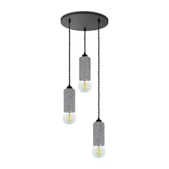 3-flammige Pendelleuchte aus Beton und Metall - Canopuss