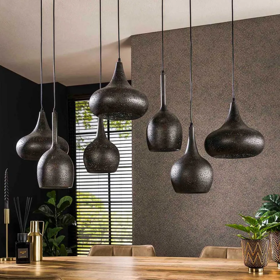 7-flammige Pendelleuchte aus Metall - Feixon