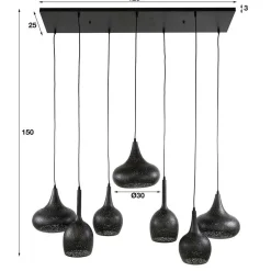 7-flammige Pendelleuchte aus Metall - Feixon