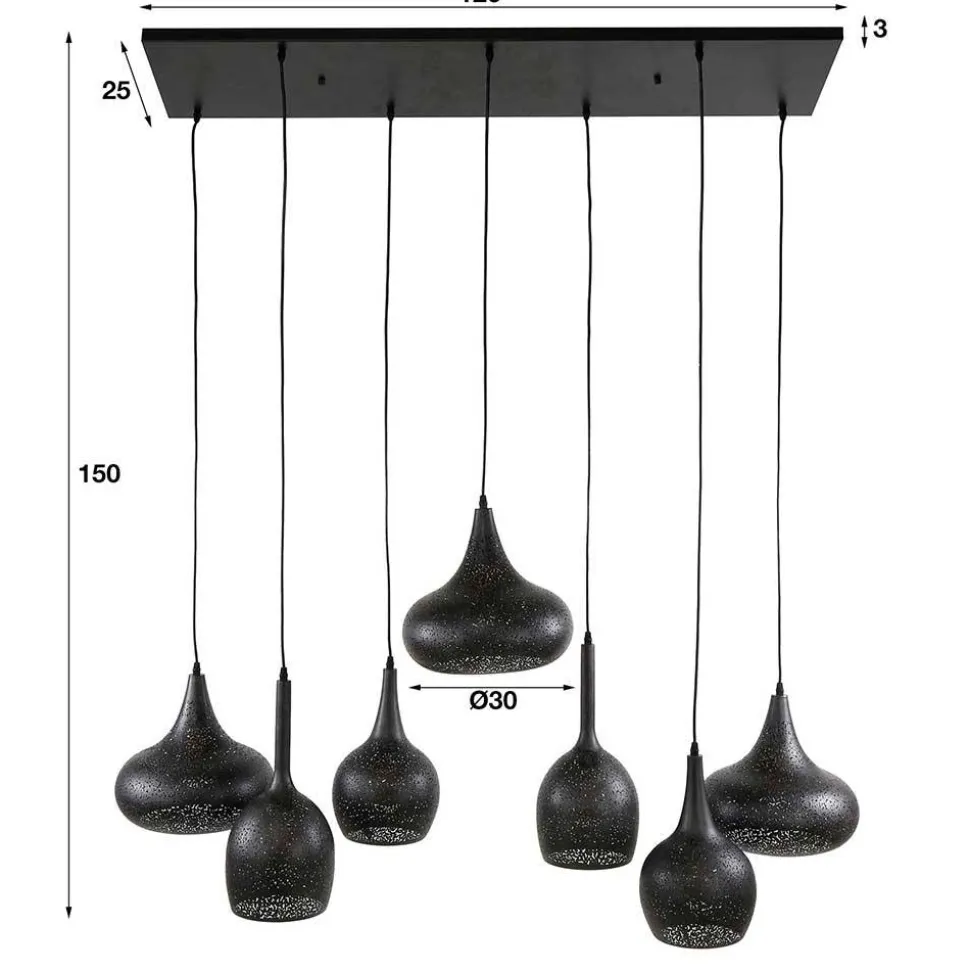 7-flammige Pendelleuchte aus Metall - Feixon