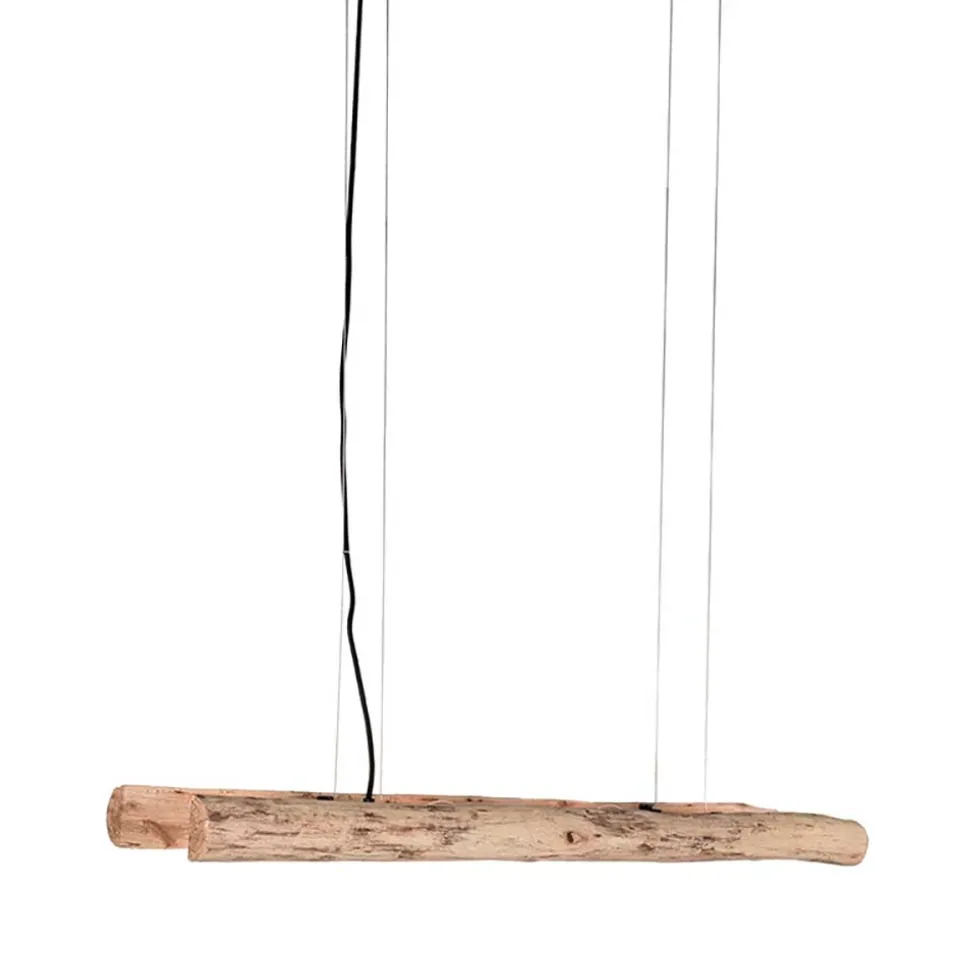 4-flammige Pendelleuchte aus Massivholz Natur - Tanky