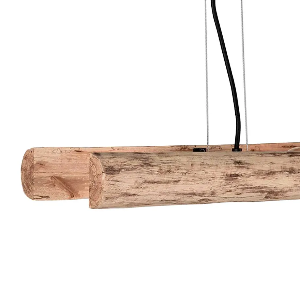 4-flammige Pendelleuchte aus Massivholz Natur - Tanky