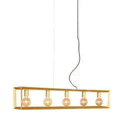 5-flammige Pendelleuchte in Gold - Gannices