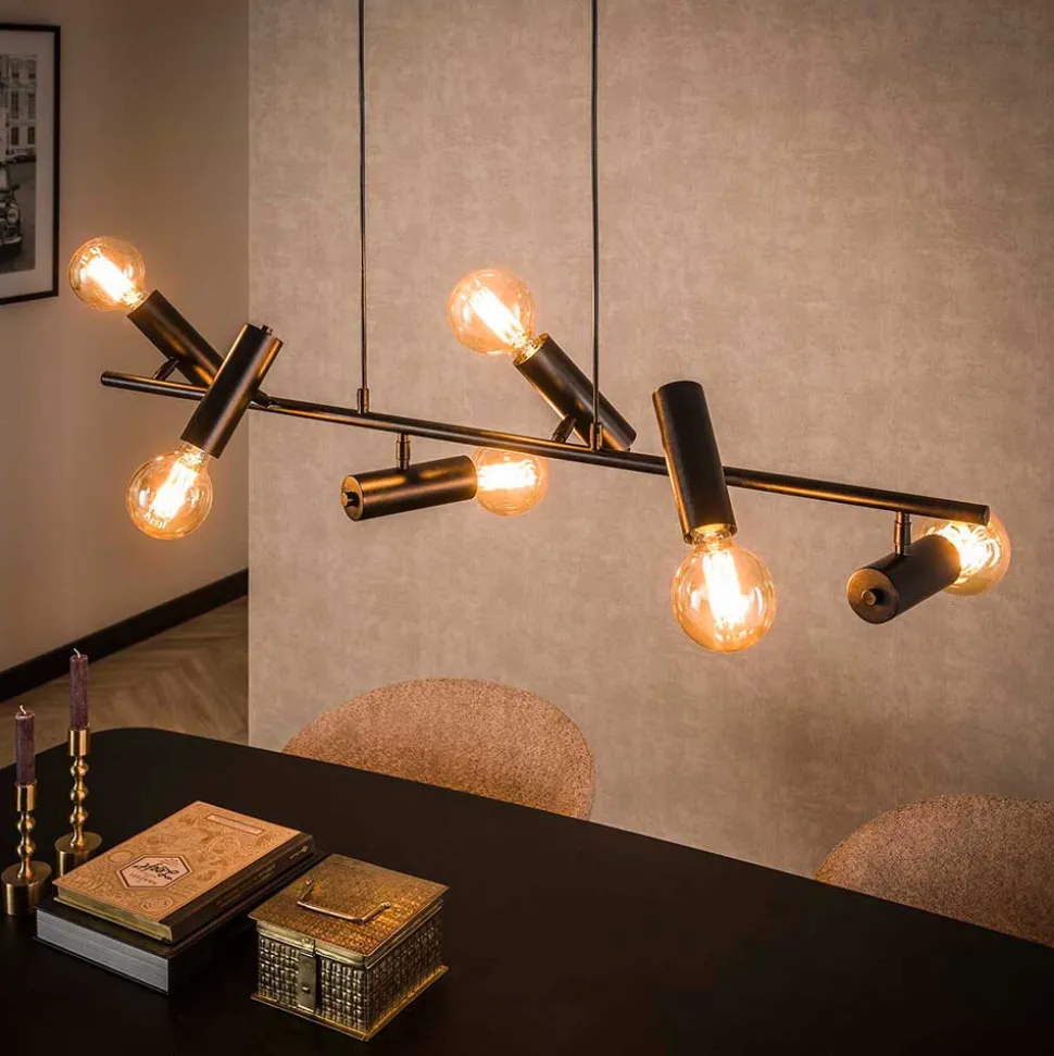 6-flammige Pendelleuchte in Anthrazit - Gozoa