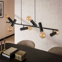 6-flammige Pendelleuchte in Anthrazit - Gozoa