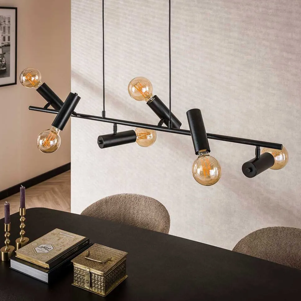 6-flammige Pendelleuchte in Anthrazit - Gozoa