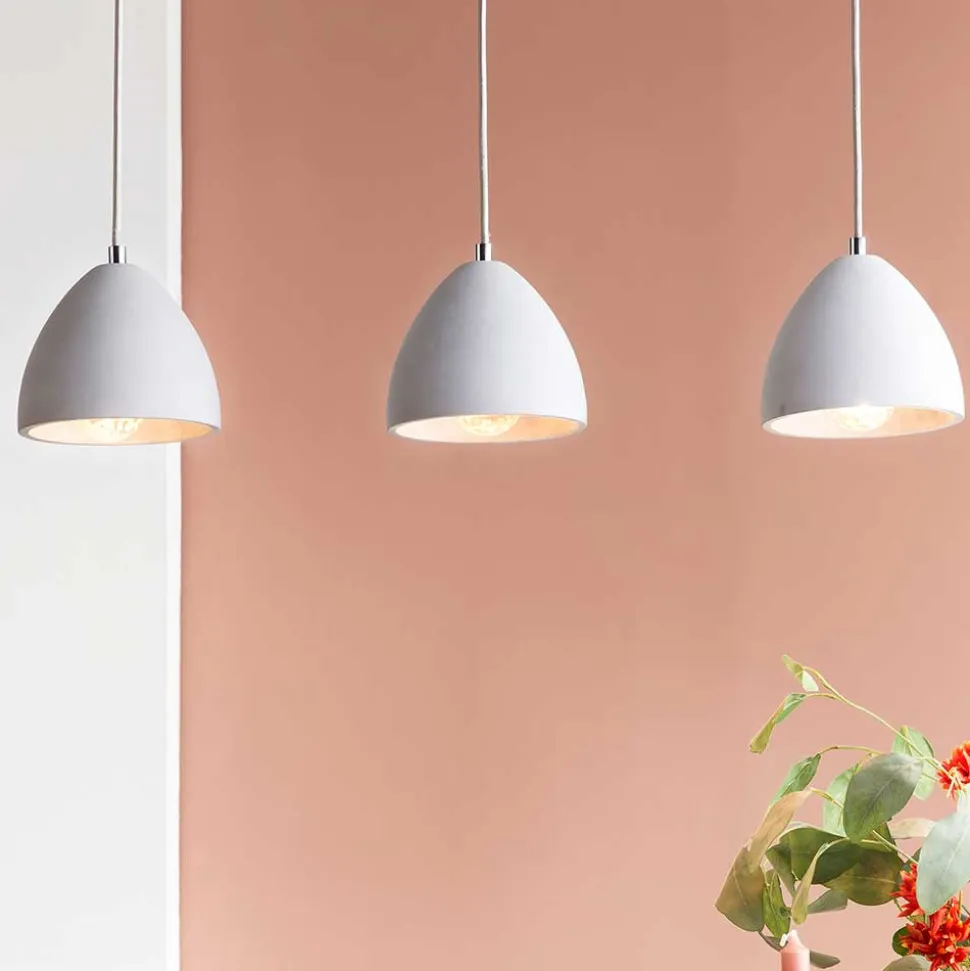 3-flammige Tisch Hängelampe in Beton Grau - Eglesio