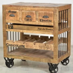 Flaschenkommode Indri auf Rollen