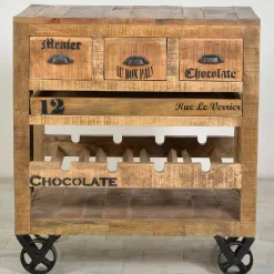 Flaschenkommode Indri auf Rollen