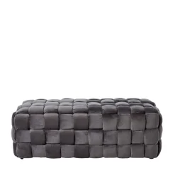 Flechtdesign Samtbank in Platingrau - Lessia