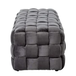 Flechtdesign Samtbank in Platingrau - Lessia