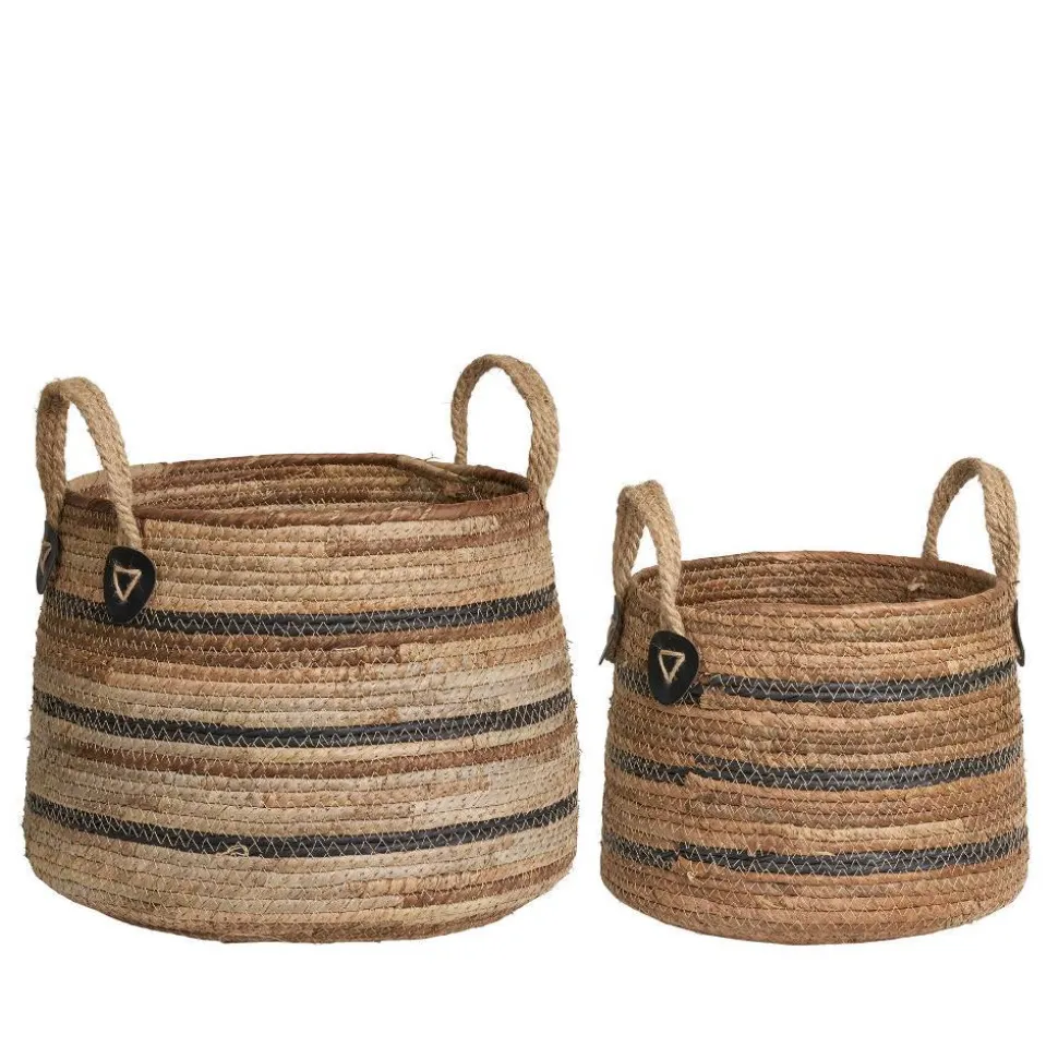 Flechtkorb Set aus Bananenblatt - Avocado (zweiteilig)